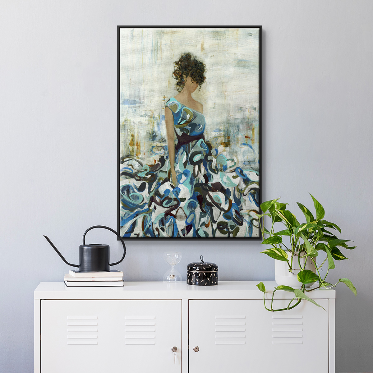 Fluid Beauty Framed Premium Gallery Wrapped Canvas - Ready to Hang - 27 x 41 - Black Floating Frame