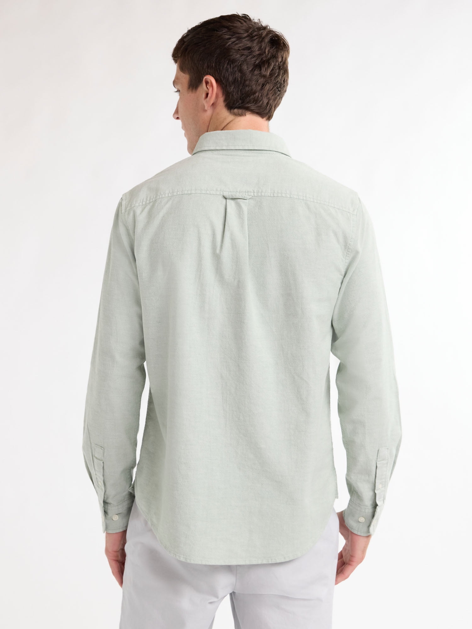 Free Assembly Men's Oxford Woven Shirt With Long Sleeves, Sizes XS-3XL