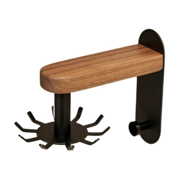 Ganchos para utensilios de cocina, ganchos giratorios para cocina, accesorio de cocina, estante de almacenamiento sin perforación, colgador de Negro