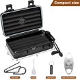 thumbnail image 2 of Flauno Travel Cigar Humidor Case - Portable Cigar Box kit with Humidifier Disc, Cigar Cutter, Cigar Punch, Cigar Holder, 2 of 8