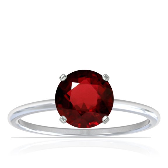 GemsNY July Birthstone - Dainty Round Four Prong Ruby Solitaire Ring (Grade - AAA | 1.05cts.)