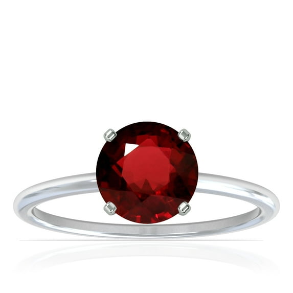 GemsNY July Birthstone - Dainty Round Four Prong Ruby Solitaire Ring (Grade - AAA | 1.05cts.)