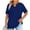Blue, variant on Plus Size Shirts for Women Short Sleeve Tops Dressy Casual Hollow Out V Neck T-Shirt Solid Color Summer Tops Comfy Blouses for Women Loose Fit