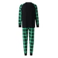 thumbnail image 4 of Franhais Christmas Pajamas for Family, Long Sleeve Dinosaur Print Raglan Tops + Plaid Pants Set, 4 of 9