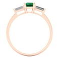 thumbnail image 4 of Three-Stone Engagement Ring for Women - 0.8ct Simulated Emerald in 14K Rose Gold Promise Ring, 4 of 6