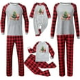 thumbnail image 4 of Mifsaly Family Christmas Pajamas Matching Sets 2025 Xmas Tree Santa Print Pjs 2 Piece Long Sleeve Pullover Sleepwear & Plaid Wide Leg Sleep Pants with Pockets Holiday Festival Loose Homewear, 4 of 5