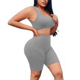 thumbnail image 4 of Leggings Fitness Sport Stretch Short Pants Mujer Pantalones de yoga, Gris, L Inevent AP002149-15, 4 of 7