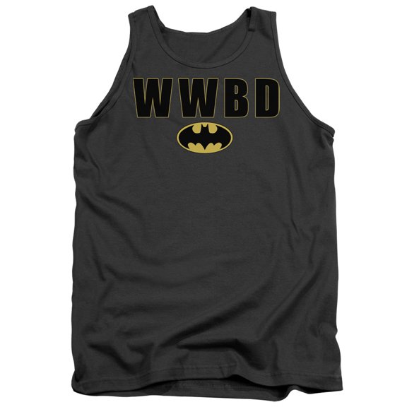 Batman Wwbd Logo Adult Tank Top Charcoal