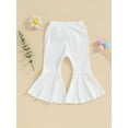 thumbnail image 4 of Bagilaanoe Toddler Baby Girl Flare Pants Ribbed Elastic Bell Bottoms 6M 12M 18M 24M 3T 4T Kids Fall Ruffle Trousers, 4 of 8