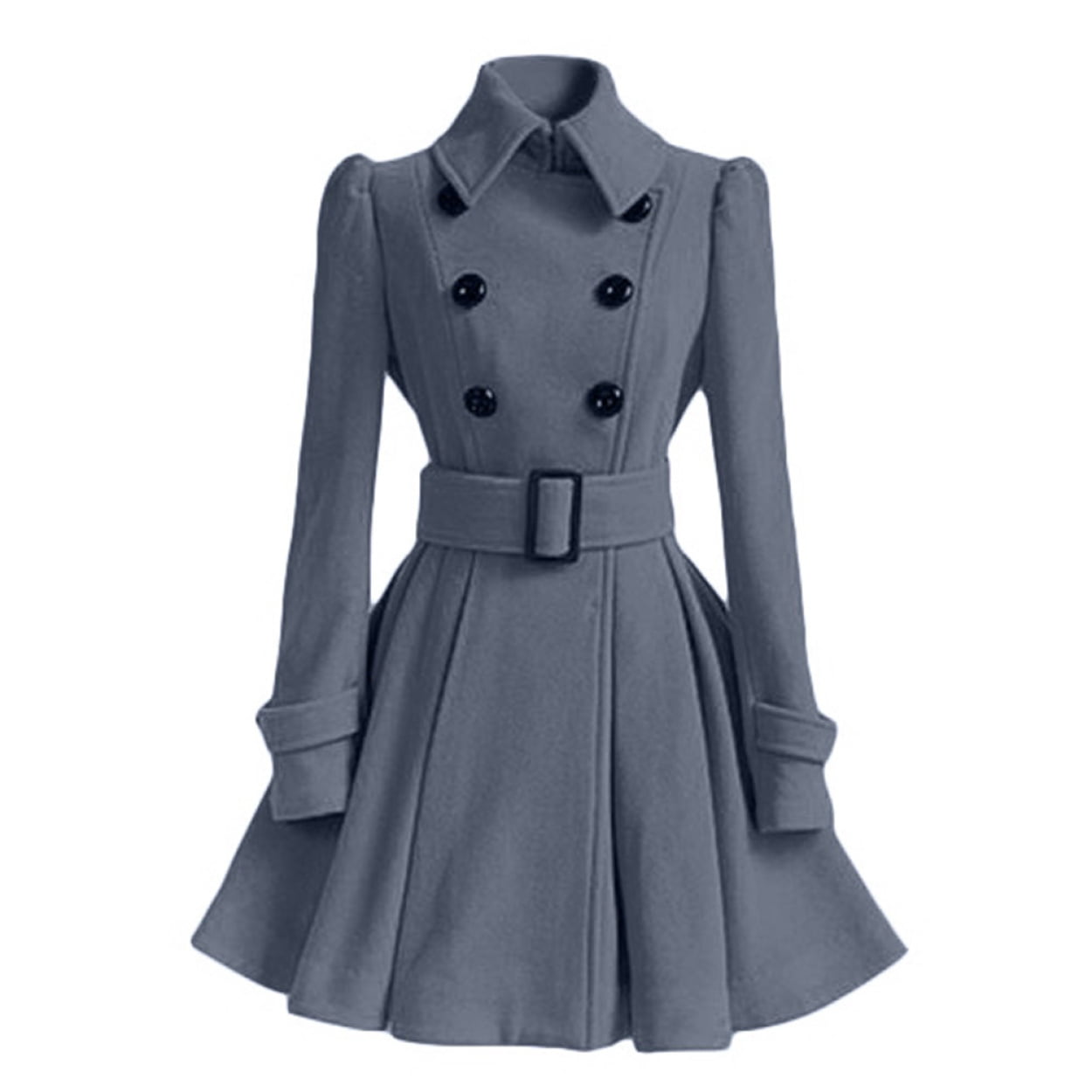 Rumida Women's Winter Coats Double Breasted Elegant Vintage Fashion Felt  Trench Coat