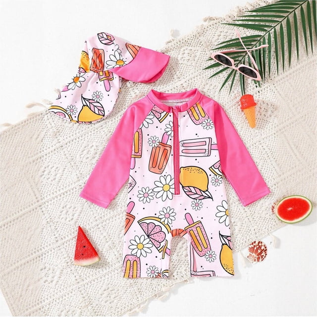Swimsuits Cartoon Boys Bathing Suits Toddler Rash Guard Swimming Suit for Boys 18-24month
