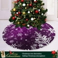 thumbnail image 6 of Christmas Tree Skirt Decorations Purple Snowflake Winter Xmas Tree Mat 48 inch for Holiday Party Supplies Rustic Ornaments Large Tree Skirt Decor, 6 of 6