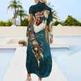 thumbnail image 2 of St. Bridie - Carried by Angels. Celtic Angelic art. Long Sleeved Shirt Dress women's summer jumpsuit beach dress, 2 of 6