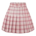 thumbnail image 4 of Yuanlong Womens Skirts Preppy Style Plaid Elastic Waisted Knitting Mini Pleated Skirts Summer Classic Short Skirt For Women, 4 of 4