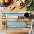 thumbnail image 2 of Vintage Wood Grain Placemats Set of 1, Green Brown Board Farmhouse Non-Slip Place Mats Washable Table Mats for Kitchen Dining Table Decorations Indoor/Outdoor, 2 of 9