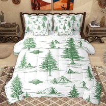 Manfei Kids Jungle 7-Piece Queen Bedding Set - Spaceship/Pine Tree