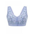 thumbnail image 3 of Esho Middle-Aged Elder Woman Floral Wirefree Bra Front Button Closure Soft Cotton Bra for Mom Grandma Gift Bra, 3 of 3