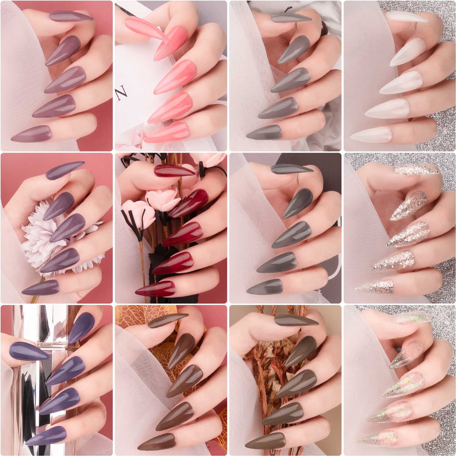 Candy Lover Gel Nail Polish Kit with UV LED Lamp, 12 Colors Cool Juliet Gel Polish Starter Kit, All-in-One Quick Dry Long-Lasting Nail Gel Kit with Manicure Tools Valentine Gift for Women