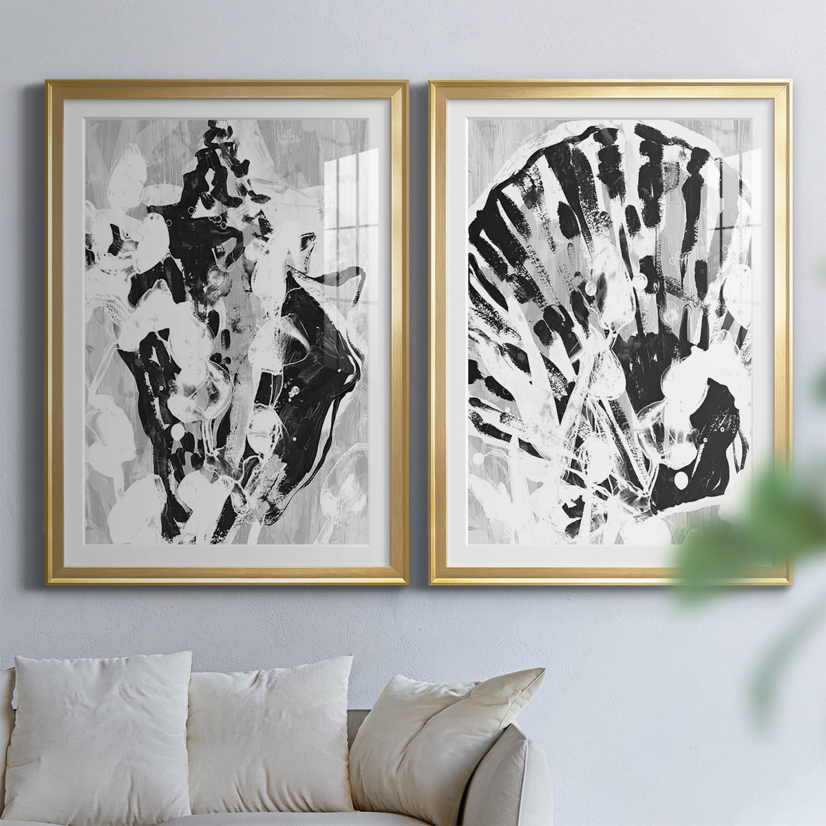 Wexford Home Ocean Inkblot I Premium Framed Print, 26.5" x 36.5" - Ready to Hang, Gold (Set of 2)