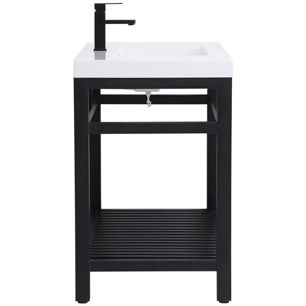42 inch Single Bathroom Metal Vanity in Black