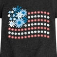 thumbnail image 3 of Instant Message - Floral USA Flag - Toddler & Youth Girls Short Sleeve Graphic T-Shirt, 3 of 6