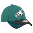 thumbnail image 3 of Men's New Era Midnight Green Philadelphia Eagles Visor Hit 39THIRTY Flex Hat, 3 of 5