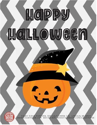 Halloween Themed Individual Popcorn Trick or Treat Bags Assortment Spooky Classroom Office Gift (50-Pack)