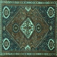 thumbnail image 1 of Ahgly Company Machine Washable Indoor Square Persian Turquoise Blue Traditional Area Rugs, 5' Square, 1 of 4