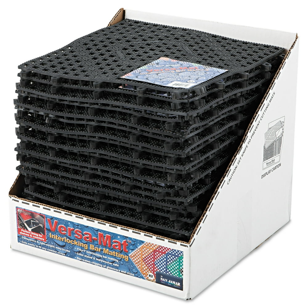 San Jamar VersaMat BarShelf Liners, Black, 27Pack SJMVM5280BK