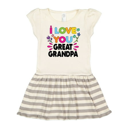 

Inktastic I Love You Great Grandpa with Flowers Gift Toddler Girl Dress
