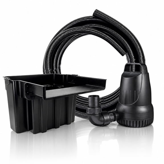 Half Off Ponds 16 in Waterfall Spillway Kit with 2100 GPH Pump, Waterfall Box, Filter Media, and Tubing for Ponds up to 4,000 Gallons