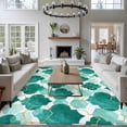 thumbnail image 3 of Large Area Rugs for Living Room Bedroom, Green Geometric Moroccan 5'x8' Rug Washable Carpet Runner Indoor Outdoor, Abstract Art Teal Ombre Modern Non Slip Floor Mats Rug for Kitchen, Bathroom, 3 of 8