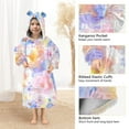 thumbnail image 4 of Dailycode Wearable Blanket Hoodie Oversized Sherpa Flannel Blankets with Pocket for 3-14 Year Old Soft Watercolor Flower, 4 of 7