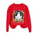 thumbnail image 5 of Plcasen Halloween Ghost Sweatshirt Womens Cute Ghost Cat Graphic Pullover Tops Spooky Season Shirt Casual Shirt, 5 of 5