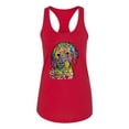 thumbnail image 3 of Dean Russo Sweet Poodle Dog Lover Ladies Racerback Tank Top, Red, X-Large, 3 of 6