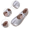 thumbnail image 4 of HXWCHs Women's Split toe Ballet Soft Sole On Walking Shoes for Daily Casual Wear Comfortable Round toe Design 5.5 Silver, 4 of 6
