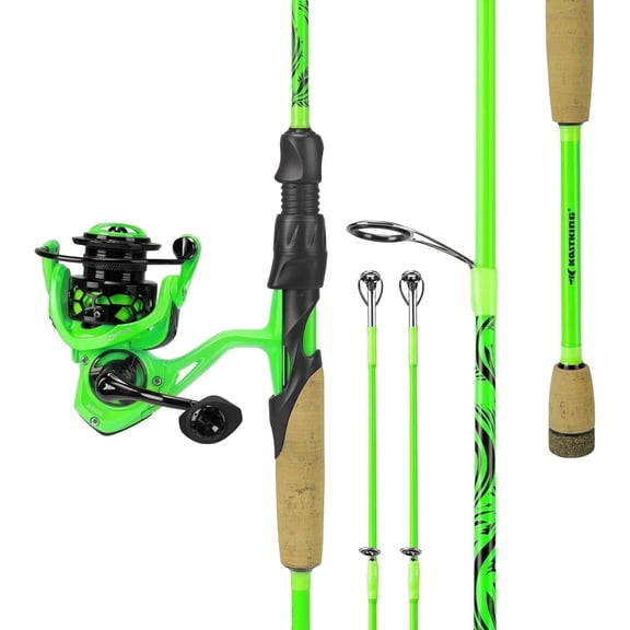 KastKing Spinning Fishing Rod and Reel Combo, Spin: 6'0''- L& Ml- Dual-tip Rod -2000 Reel IM6 Graphite Rod with KastFlex Technology, Hook Keeper, Multiple Models-Zephyr