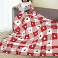 thumbnail image 6 of Honeii Plaid Heart Print Fleece Blanket - Throw Blanket for Bed, Sofa, Couch, Camping, and Travel , Microplush Ultra Soft Warm Blanket-40"x30", 6 of 7