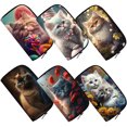 thumbnail image 2 of Cartera con estampado de gatito kawaii para mujer, cartera con diseño de gato escocés y británico, tarjetero para identificación, monedero, bolso de mano largo, regalo, 2 of 5