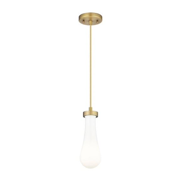 451-1P-BB-G451-4GWH Innovations Lighting Owego - 1 Light Cord Hung Pendant-11 Inch Tall and 4.75 Inch Wide-Brushed Brass Finish-Gloss White Glass