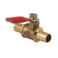 thumbnail image 3 of Trailer Truck Brass Ball Valve 180 Degree Operation Handle 1/8" NPT Male x 1/8'' NPT Male Hose Tail Pipe Fitting 3 Pcs, 3 of 6