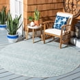 thumbnail image 2 of SAFAVIEH Courtyard Altan Geometric Indoor/Outdoor Area Rug, Light Grey/Aqua, 6'7" x 6'7" Round, 2 of 11