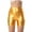Gold, variant on MAIHAN-Women's Gold Print High Waist Leggings - High Waisted Metallic Shorts for Women - Shiny Silver Party Shorts, Stretchy Rave Bottoms for Dance Festival(Gold,L)