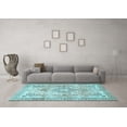 thumbnail image 3 of Ahgly Company Indoor Rectangle Medallion Light Blue Traditional Area Rugs, 5' x 8', 3 of 4