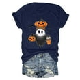 thumbnail image 5 of enyan Womens Halloween Shirts Fall T-Shirts Cute Ghost Pumpkin Graphic Autumn Graphic Tees Thanksgiving Tops Navy,XXXL, 5 of 5