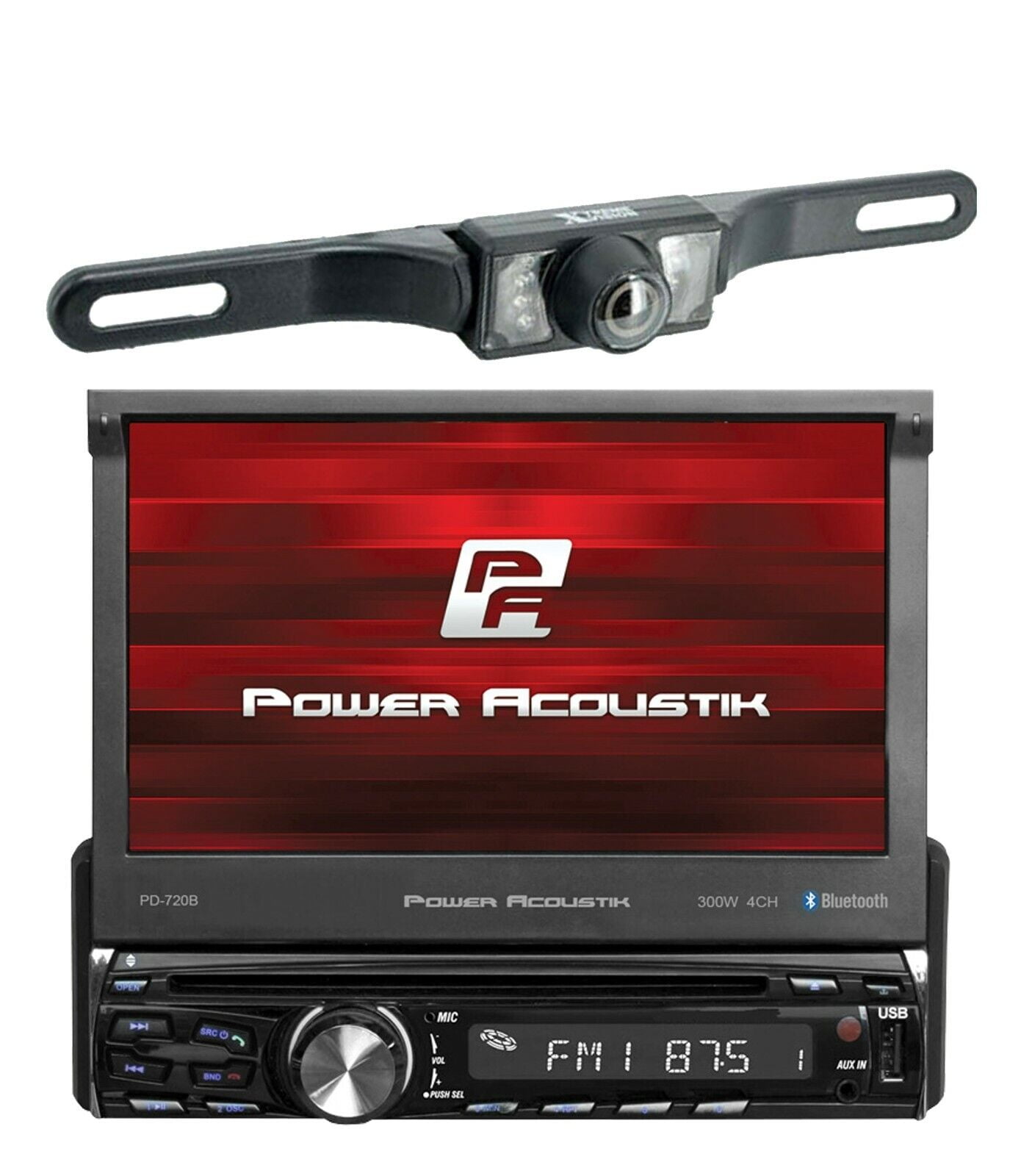 POWER ACOUSTIK PD.724B 7" CD DVD USB AUX RADIO STEREO + WIDE ANGLE BACK