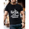 thumbnail image 1 of Men's Summer Short Sleeve T-Shirt with Front Print - Comfortable, Breathable Fabric, Casual Sporty Style- This Pastor Has An Awesome Congregation Preacher Tee For Adult, Men, Women, Teen, Te, 1 of 6