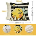 thumbnail image 3 of Spring Bumble Bee Sunflower Decorative Throw Pillow Covers 18x18inch Summer Farmhouse Black White Stripe Porch Patio Home Decor, Yellow Buffalo Plaid Check Quote Outdoor Couch Cushion Case, 3 of 8