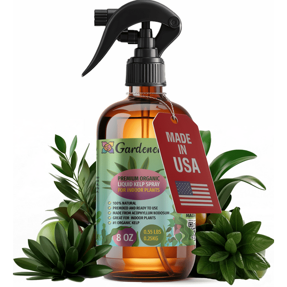 β ππππππππππ GARDENERA Professional Organic Liquid Kelp Spray for INDOOR PLANTS Plants - 8 oz - Ready-To-Use Fully Organic Seaweed & Kelp Fertilizer Mist