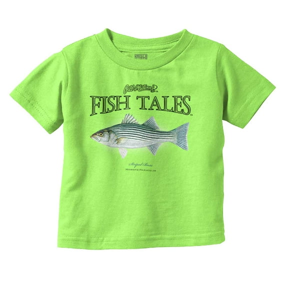 Gill McFinn Striped Bass Fisherman Toddler Boy Girl T Shirt Infant Toddler Brisco Brands 12M